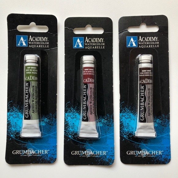 GRUMBACHER ACADEMY Watercolor Set of 15 .25 oz/ 7.5 ml Tubes NEW! - Picture 14 of 15